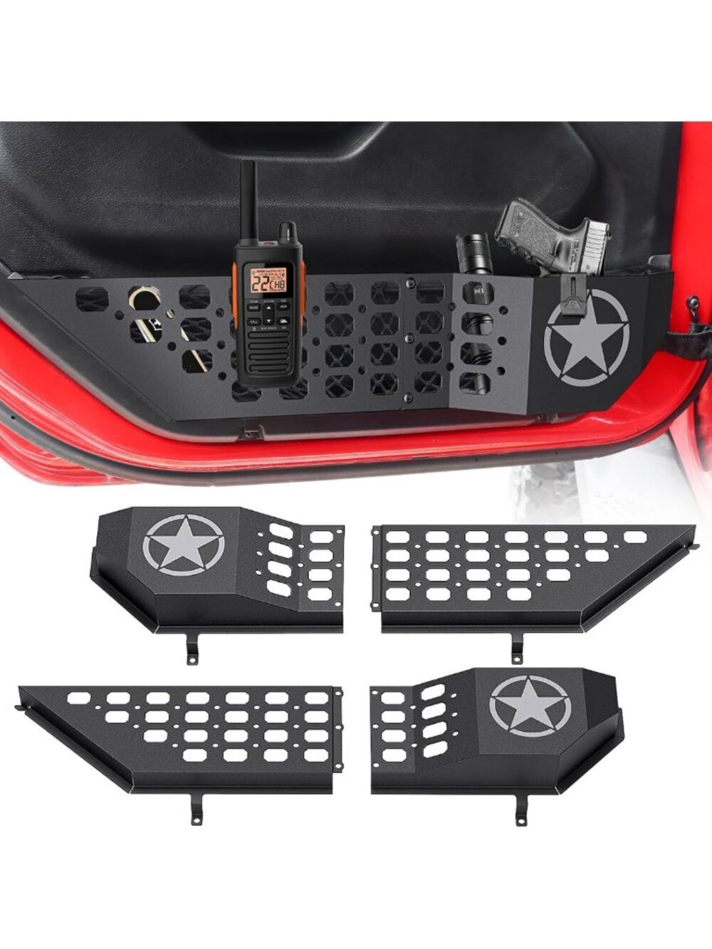 Metal Front Door Pocket Storage for Jeep Wrangler JL JLU 2018-2026